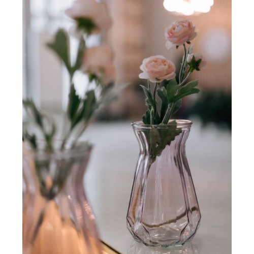 Декоративная ваза из стекла, Д120 Ш120 В185, пудровый