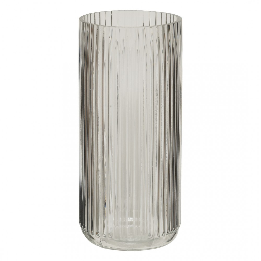 Декоративная ваза из рельефного стекла, Д115 Ш115 В250, прозрачный