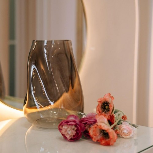 Декоративная ваза из стекла Динамика, Д190 Ш185 В267, коричневый