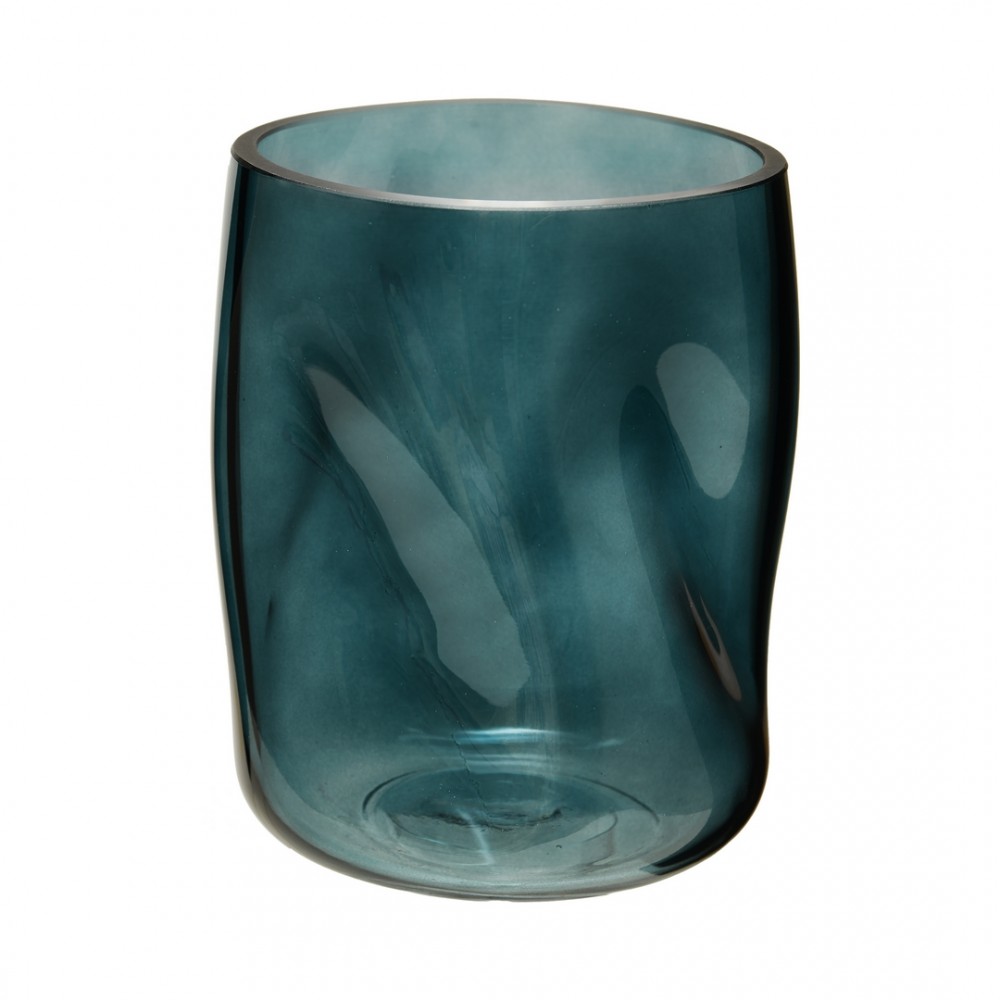 Декоративная ваза из стекла Динамика, Д135 Ш135 В175, синий
