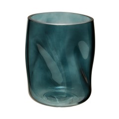 Декоративная ваза из стекла Динамика, Д135 Ш135 В175, синий