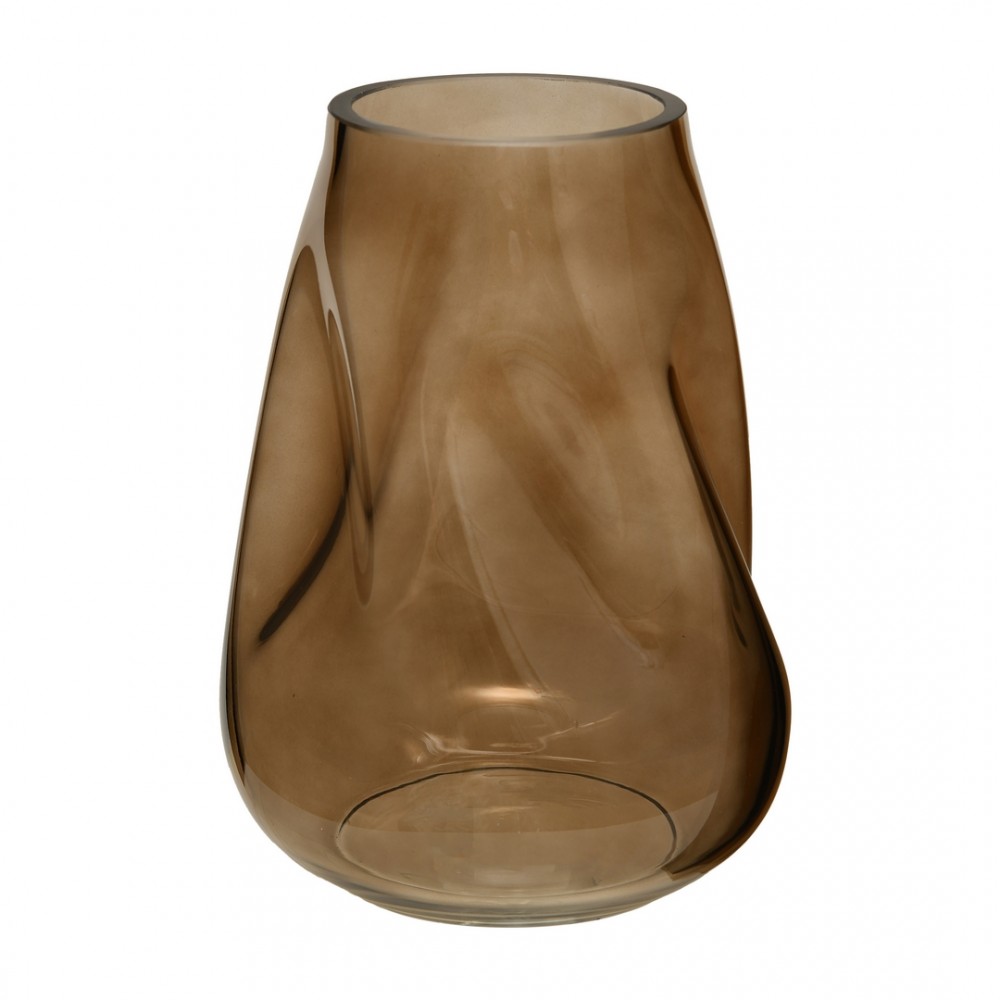 Декоративная ваза из стекла Динамика, Д190 Ш185 В267, коричневый