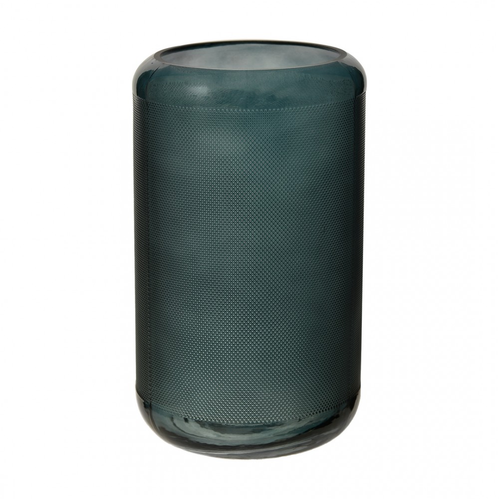 Декоративная ваза из стекла Цилиндр, Д148 Ш148 В253, синий