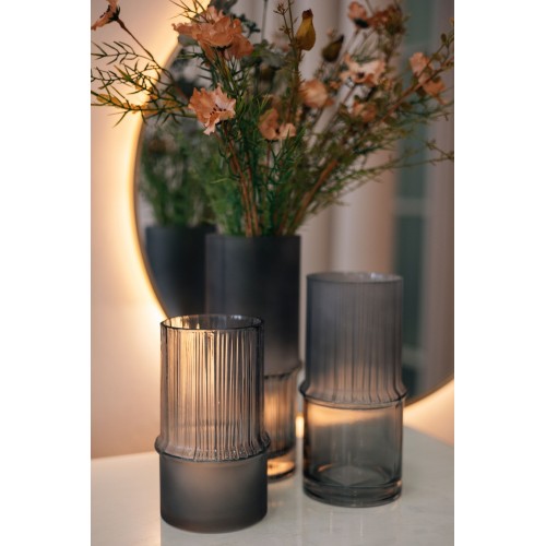 Декоративная ваза из комбинированного стекла, Д111 Ш111 В255, серый