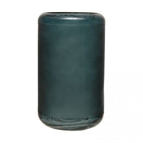 Декоративная ваза из стекла Цилиндр, Д148 Ш148 В253, синий