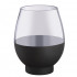 Декоративная ваза из стекла с напылением, Д192 Ш192 В250, серо-черный