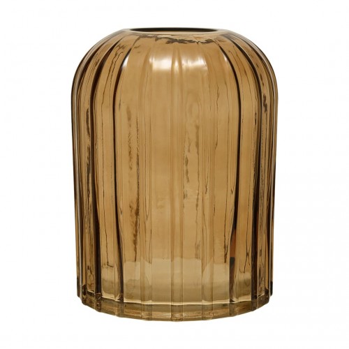 Декоративная ваза из стекла Рельеф, Д145 Ш145 В200, коричневый