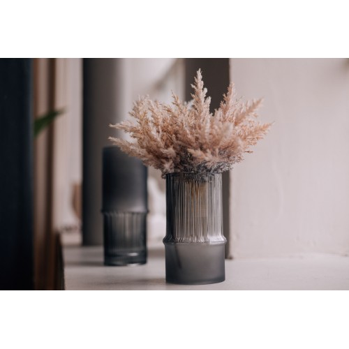 Декоративная ваза из комбинированного стекла, Д111 Ш111 В180, серый