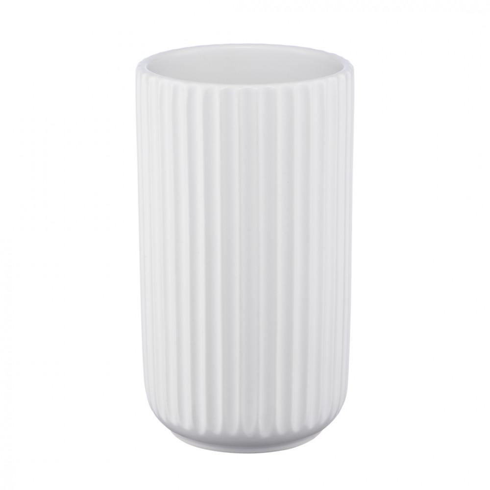 Декоративная ваза Рельеф, Д125 Ш125 В220, белый