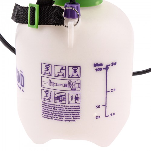 Опрыскиватель ручной с горловиной 3 л, с насосом, шлангом и разбрызгивателем Palisad