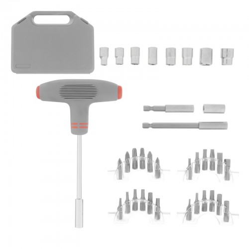 Отвертка с Т-образной эргономичной ручкой и набором насадок, 36 шт, CrV, пластиковый бокс Matrix