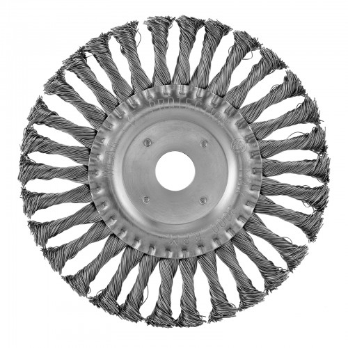 Щетка для УШМ 175 мм, посадка 22.2 мм, плоская, крученая металлическая проволока Сибртех