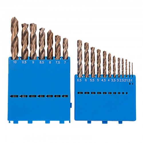 Набор сверл по металлу, 1-10 мм (через 0.5 мм), 19 шт, Р6М5, многогранная заточка, бокс Барс