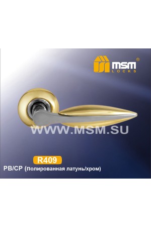 Ручка на круглой накладке R409 Полированная латунь / Хром (PB/CP)