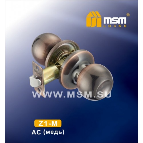 Ручка защелка (шариковая) Z1-M Медь (AC)