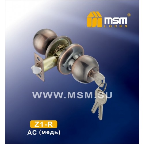 Ручка защелка (шариковая) Z1-R Медь (AC)