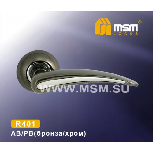 Ручка на круглой накладке R401 Бронза / Хром (AB/CP)