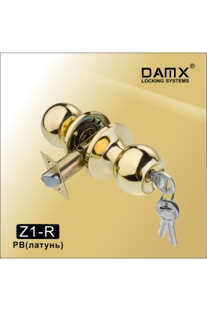 Ручка защелка (шариковая)  Z1-R DAMX Полированная латунь (PB)
