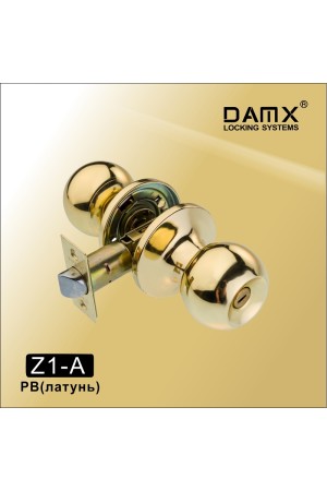 Ручка защелка (шариковая) Z1-А DAMX  Полированная латунь (PB)
