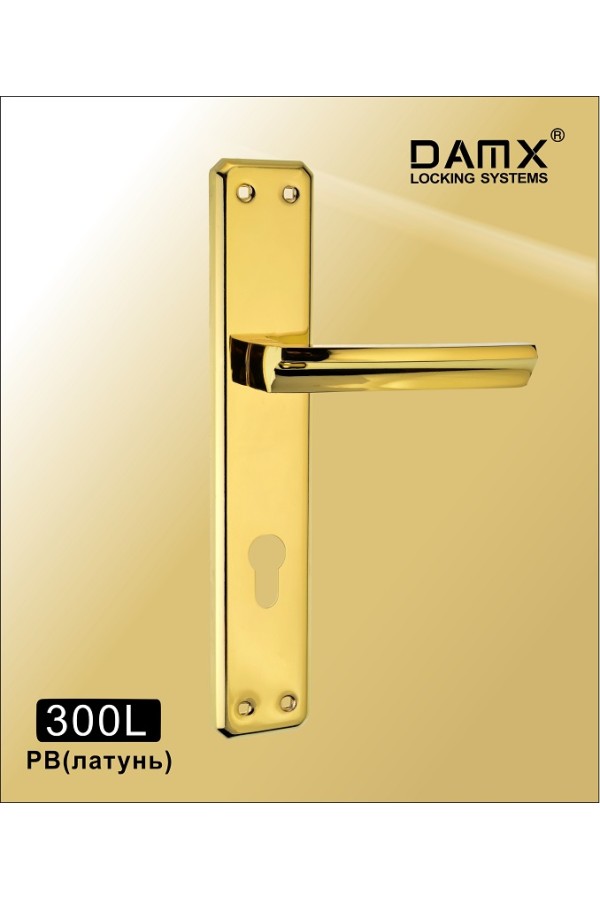 Ручка на планке DAMX 300L Полированная латунь (PB)