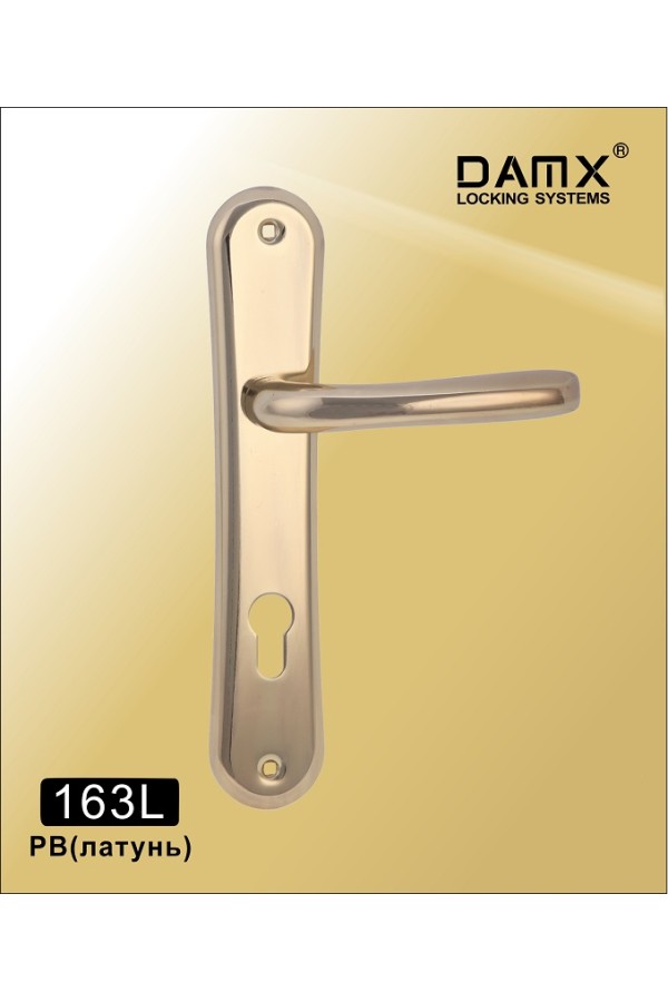Ручка на планке DAMX 163L Полированная латунь (PB)