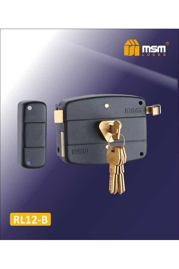 Замок накладной RL12-B (RL25-B) Черный (BK)