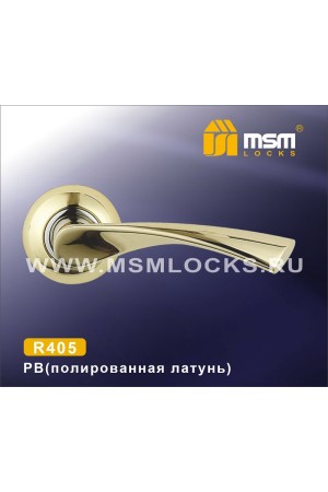 Ручка на круглой накладке R405 Полированная латунь (PB)