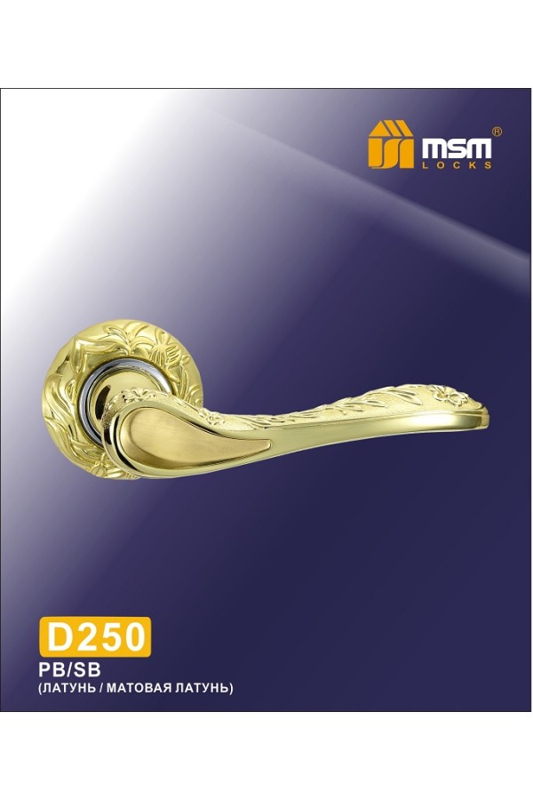 Ручка на круглой накладке D250 Полированная латунь / Матовая латунь (PB/SB)