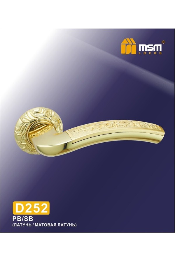 Ручка на круглой накладке D252 Полированная латунь / Матовая латунь (PB/SB)