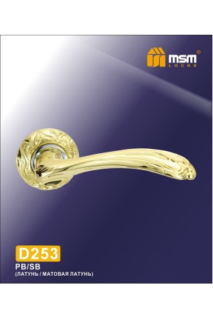Ручка на круглой накладке D253 Полированная латунь / Матовая латунь (PB/SB)