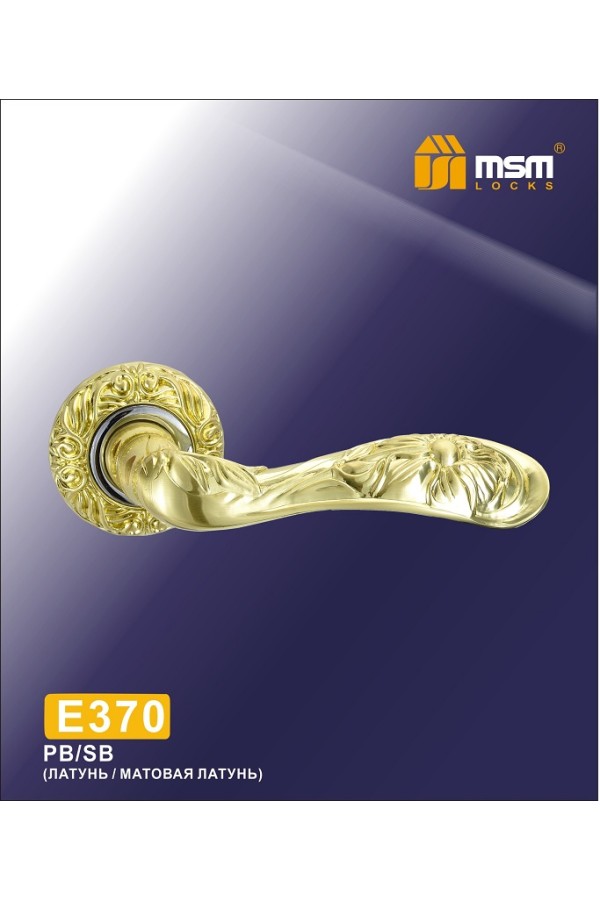 Ручка на круглой накладке E370 Полированная латунь / Матовая латунь (PB/SB)