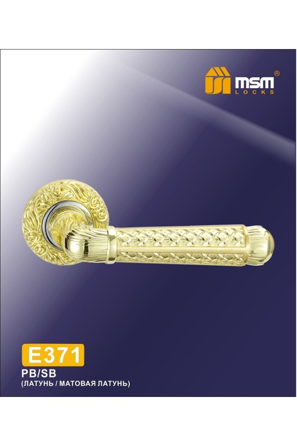 Ручка на круглой накладке E371 Полированная латунь / Матовая латунь (PB/SB)