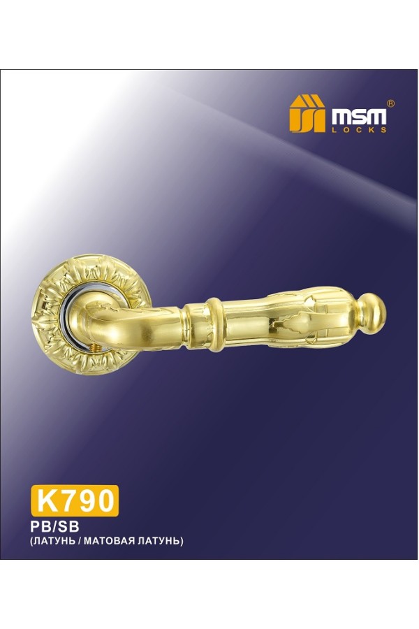 Ручка на круглой накладке K790 Полированная латунь / Матовая латунь (PB/SB)