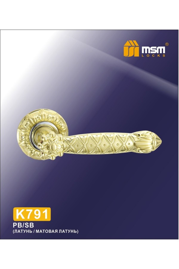 Ручка на круглой накладке K791 Полированная латунь / Матовая латунь (PB/SB)