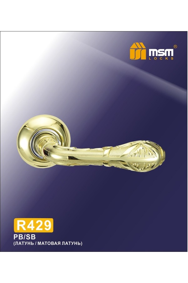 Ручка на круглой накладке R429 Полированная латунь / Матовая латунь (PB/SB)