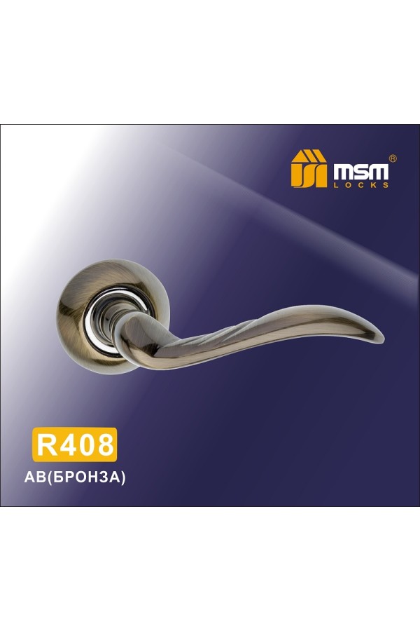 Ручка на круглой накладке R408 Бронза (AB)