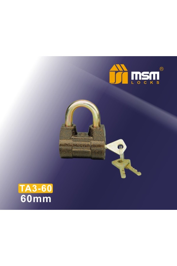 Навесной замок TA3-60 в Блистере 60 mm.