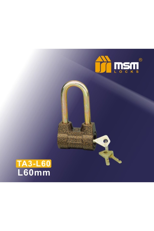Навесной замок TA3-L60 в Блистере 60 mm.