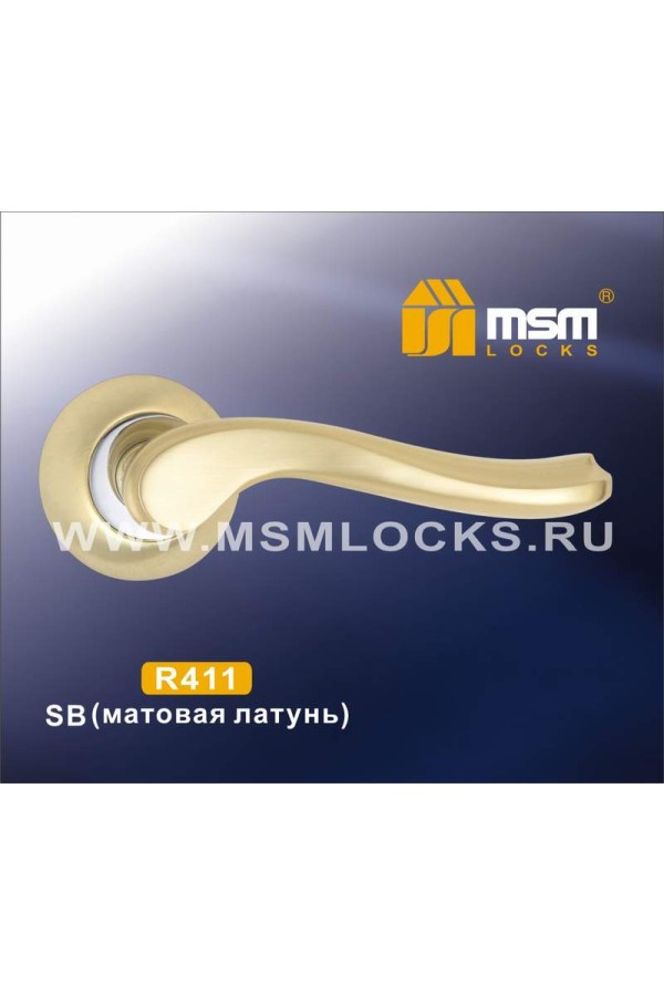 Ручка на круглой накладке R411 Матовая латунь (SB)