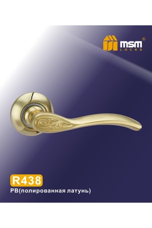 Ручки на круглой накладке R438 Полированная латунь (PB)