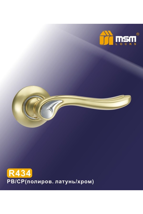 Ручки на круглой накладке R434 Полированная латунь / Хром (PB/CP)