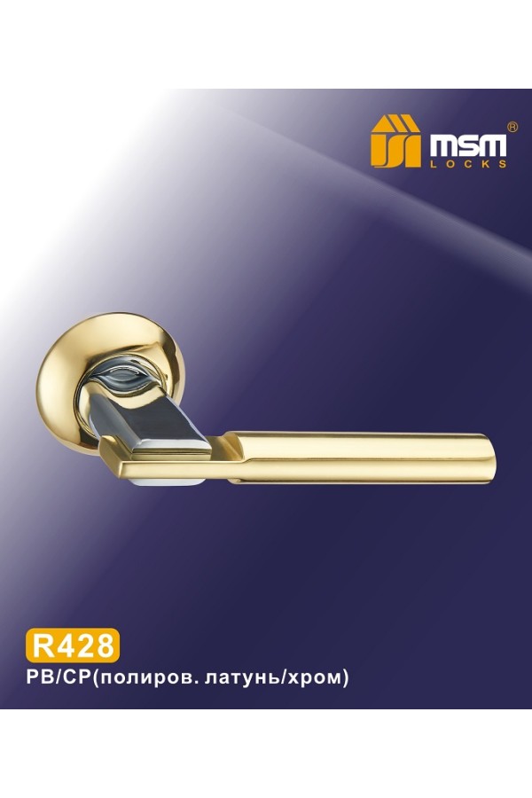 Ручки на круглой накладке R428 Полированная латунь / Хром (PB/CP)