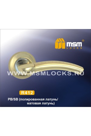 Ручка на круглой накладке R412 Полированная латунь / Матовая латунь (PB/SB)