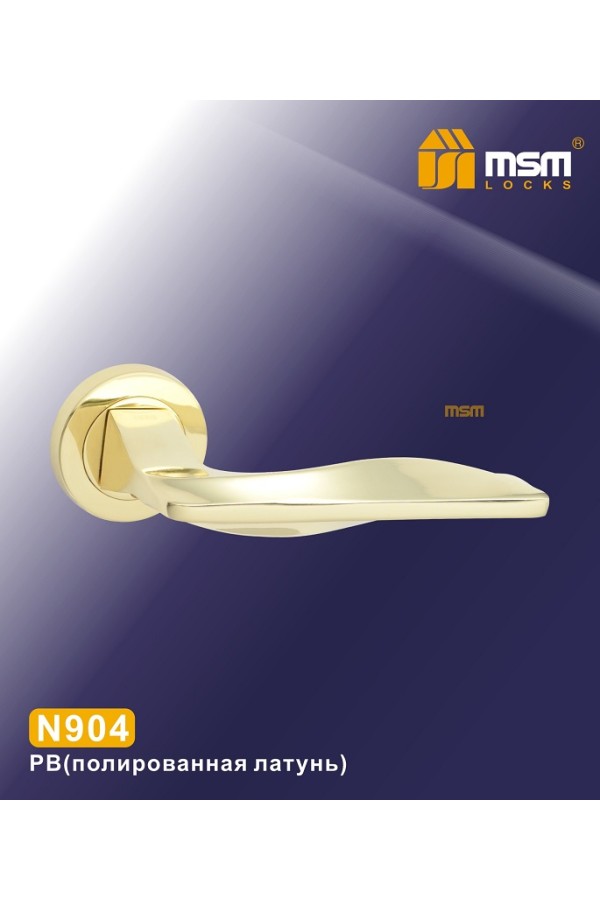 Ручки на круглой накладке N904 Полированная латунь (PB)