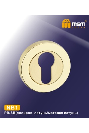 Накладка под цилиндр NB1 Полированная латунь / Матовая латунь (PB/SB)