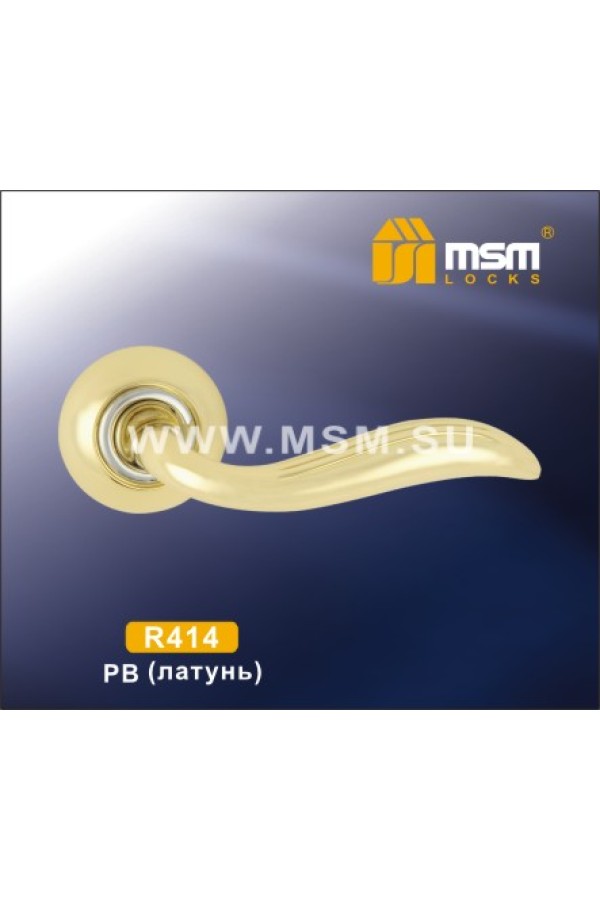 Ручка на круглой накладке R414 Полированная латунь (PB)