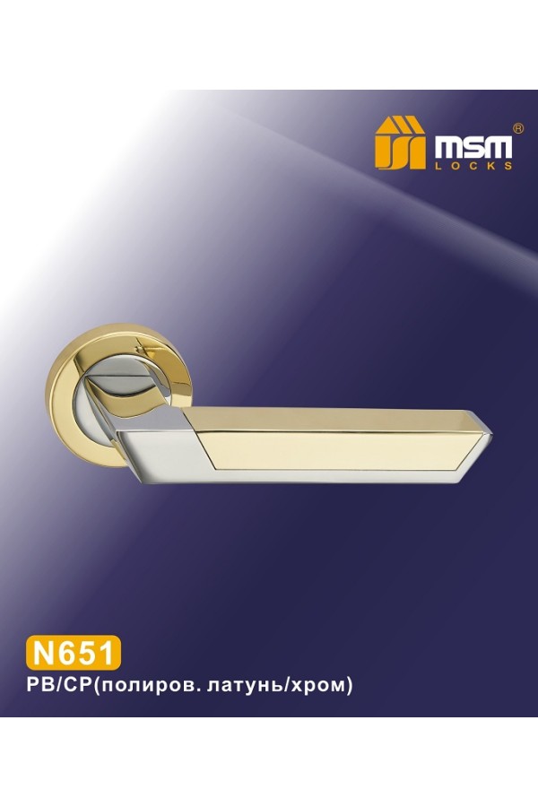 Ручки на круглой накладке N651 Полированная латунь / Хром (PB/CP)