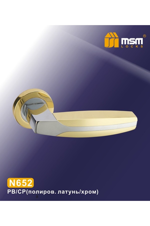 Ручки на круглой накладке N652 Полированная латунь / Хром (PB/CP)