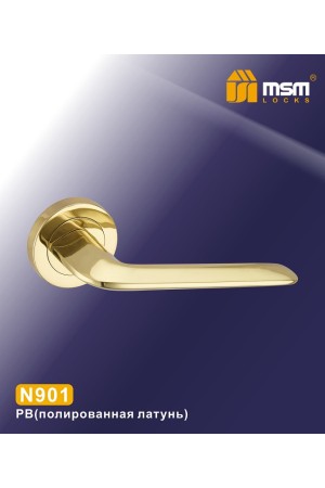 Ручки на круглой накладке N901 Полированная латунь (PB)