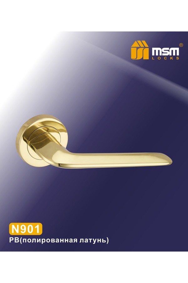 Ручки на круглой накладке N901 Полированная латунь (PB)